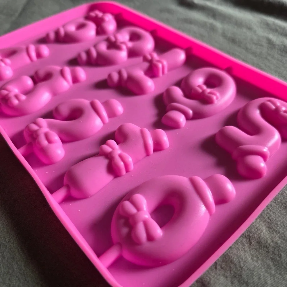 Pink Silicone Number 0-9 Wax melt Resin Mold and Happy Birthday Tray Set